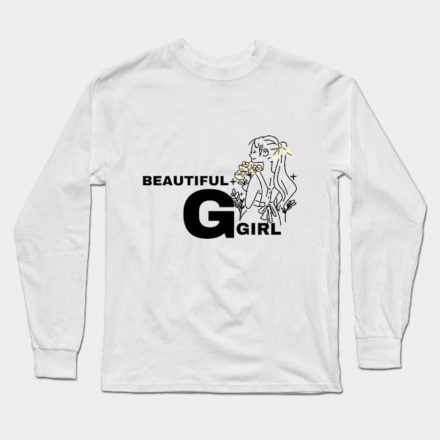 Beautiful girl Long Sleeve T-Shirt by Butterfly Dira